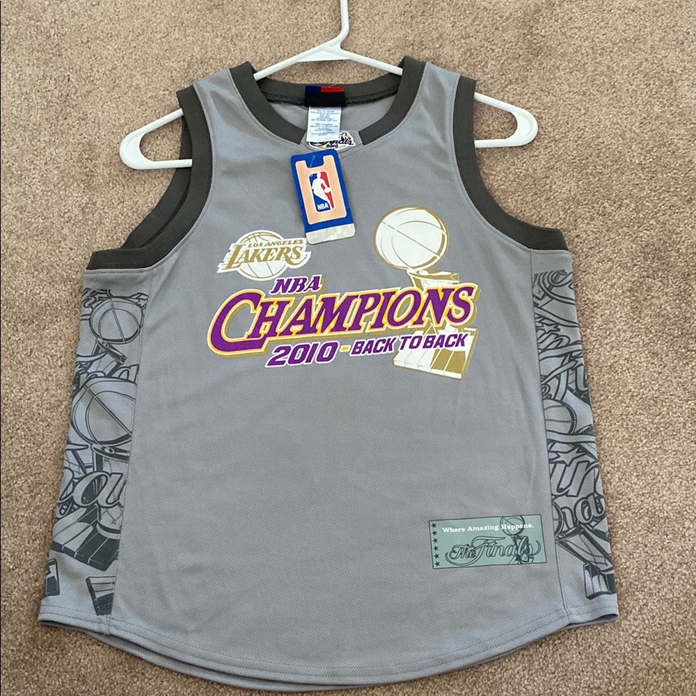 NBA Lakers Kobe Bryant 2010 Champions Gray Jersey Tank Top